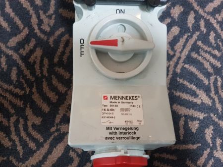 Mennekes 16 Amp, 3 Phase Switch/Sockets with RCD